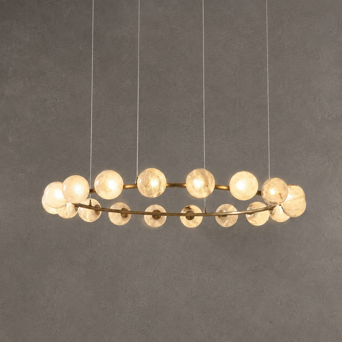 Linear Orb Pendant Alabaster