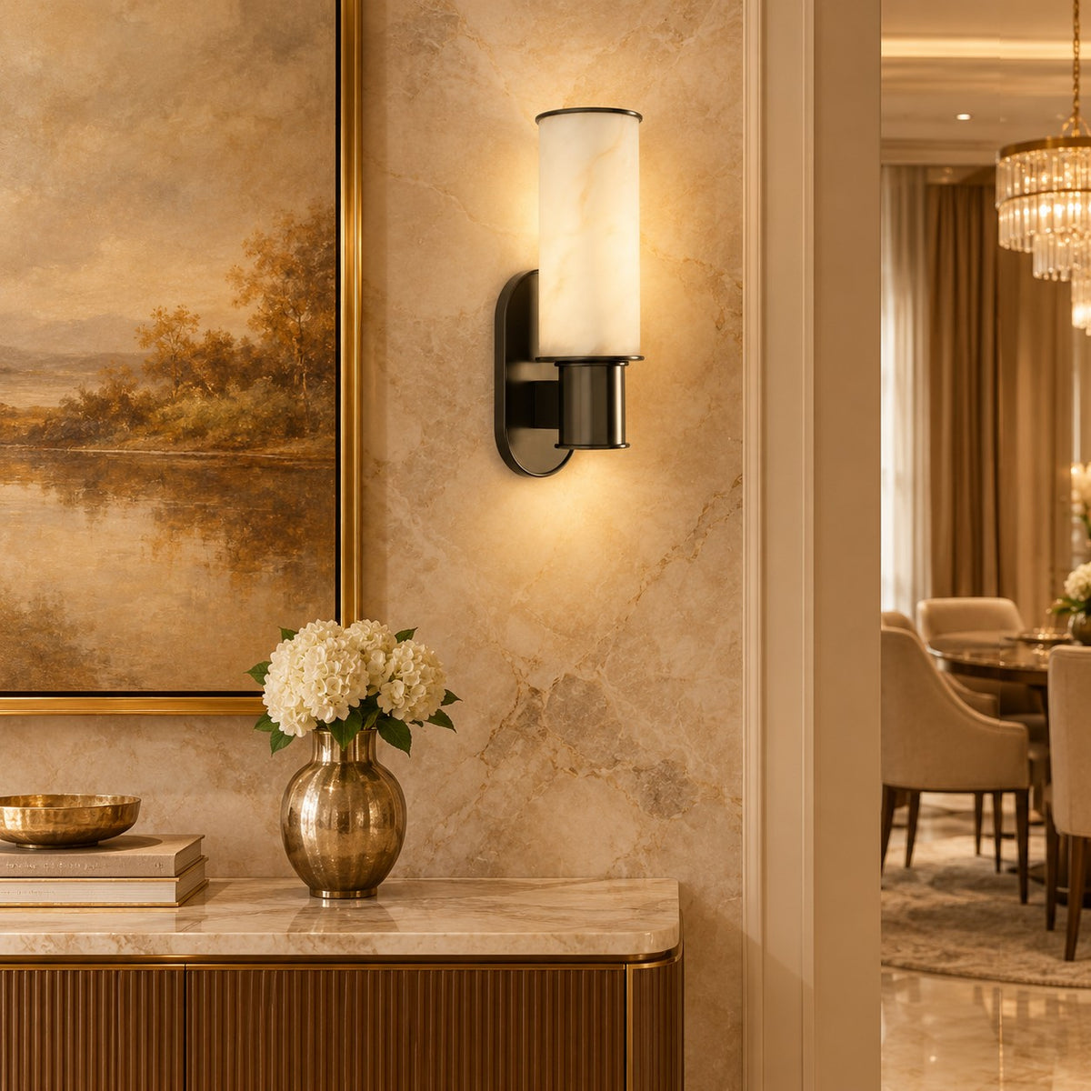 Kelvridge Alabaster Wall Sconce