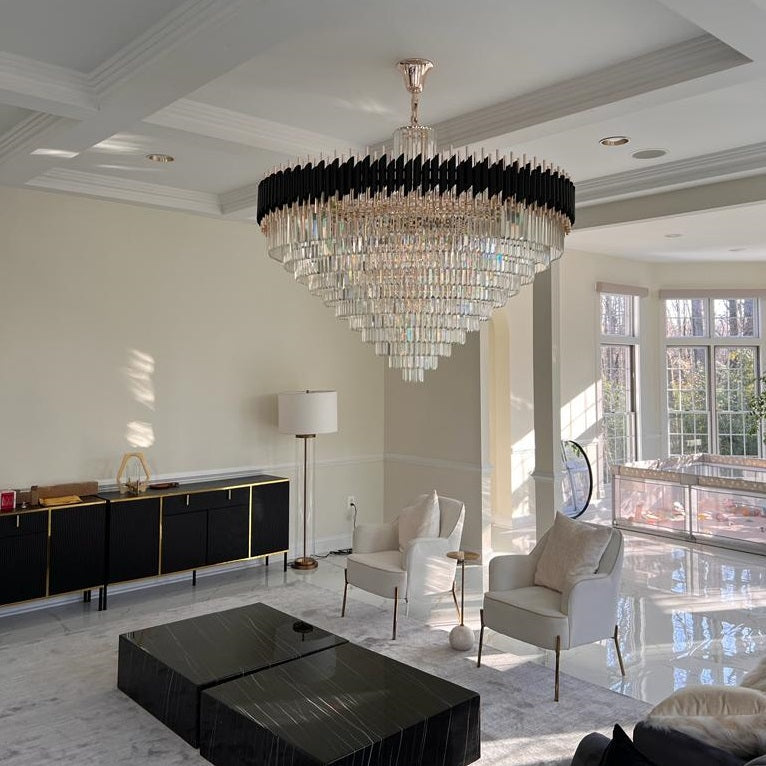 60 Inch Luxury Modern Round Crystal Chandelier Lighting for Living Roo