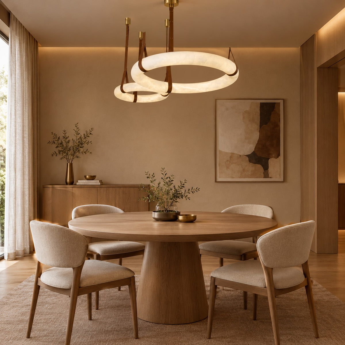 Cuoio Ring Leather Pendant Light