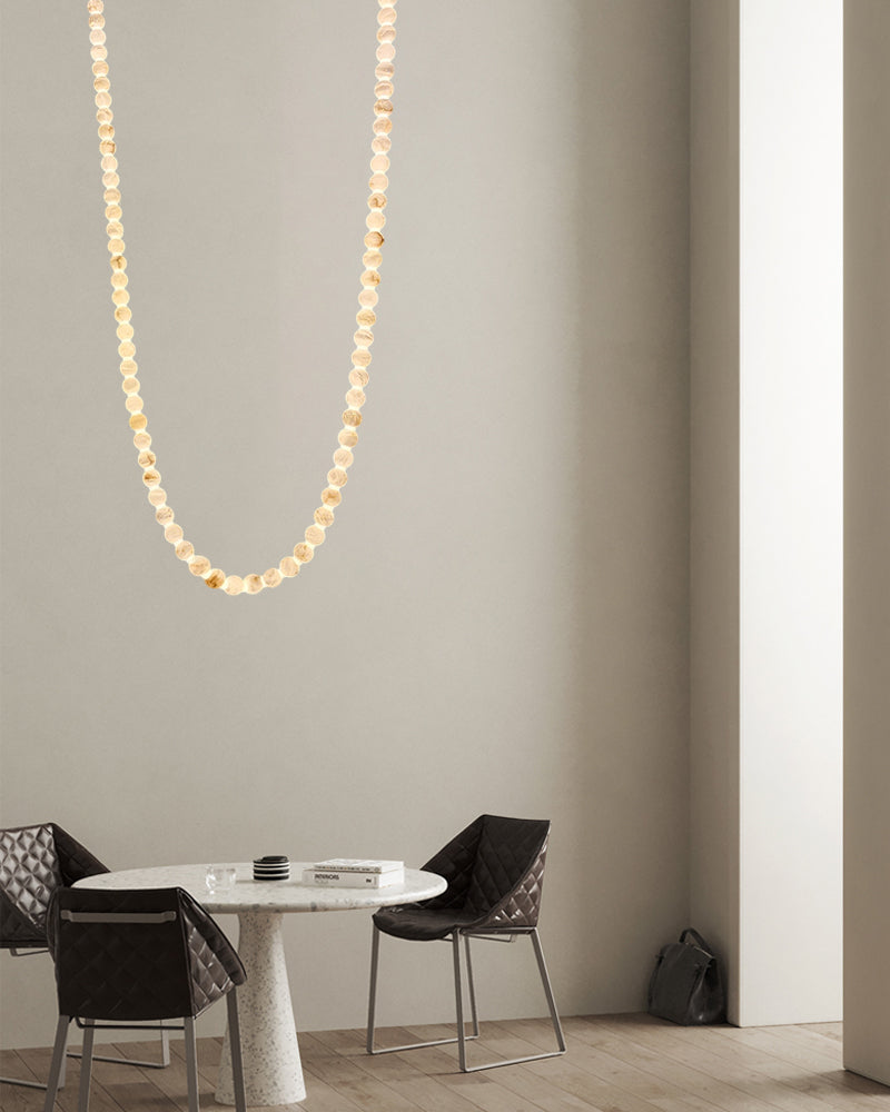Cascading Alabaster Globe Chandelier