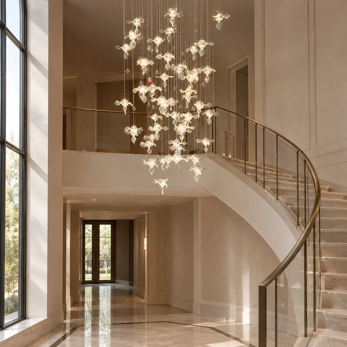 Modern Art Design Propeller-like Crystal Chandelier for Staircase/Villa/Foyer/High-ceiling Space
