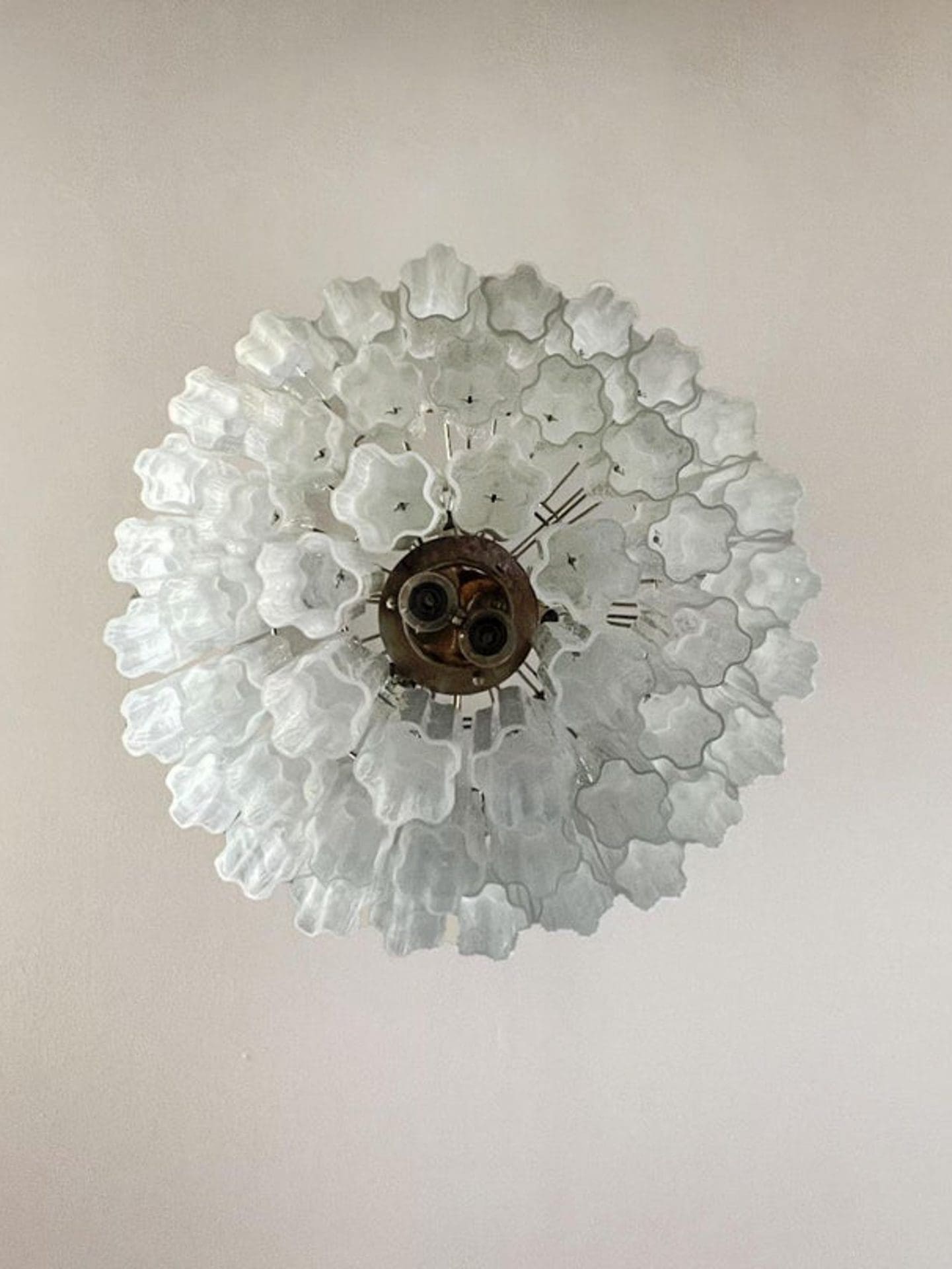 48-Tube Alabaster Chandelier, White