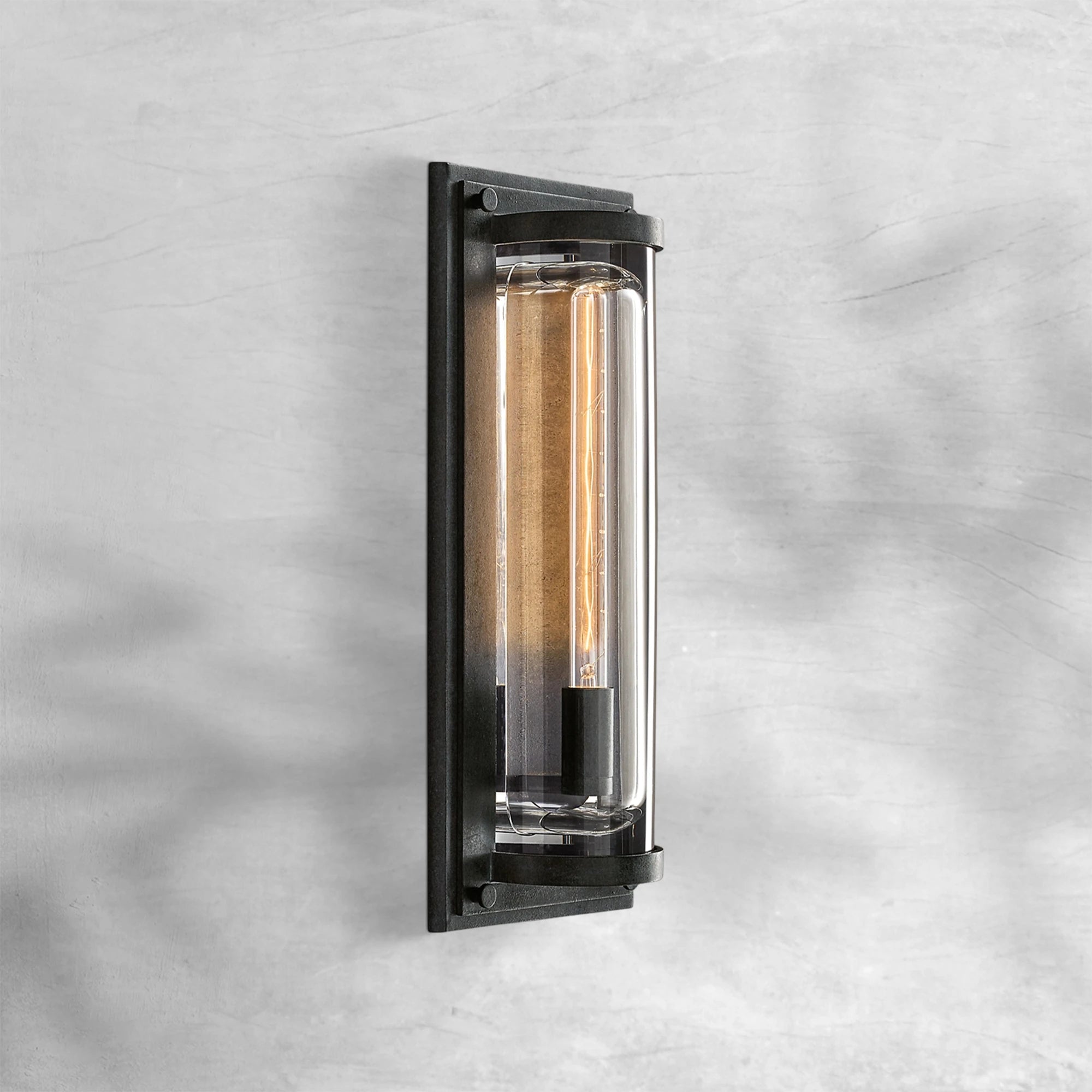 Elegant Sable Round Grand Outdoor Wall Sconce with K9 Crystal & Brass