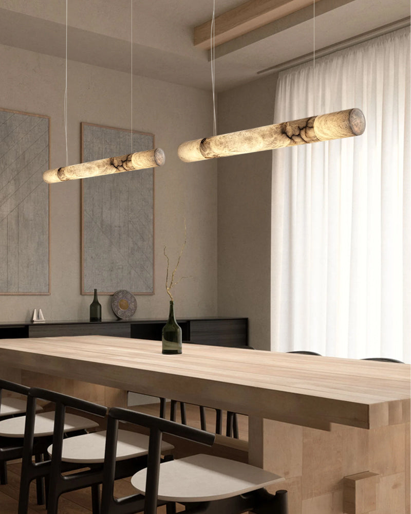 Minimalist Long Cord Ceiling Pendant Alabaster Lighting