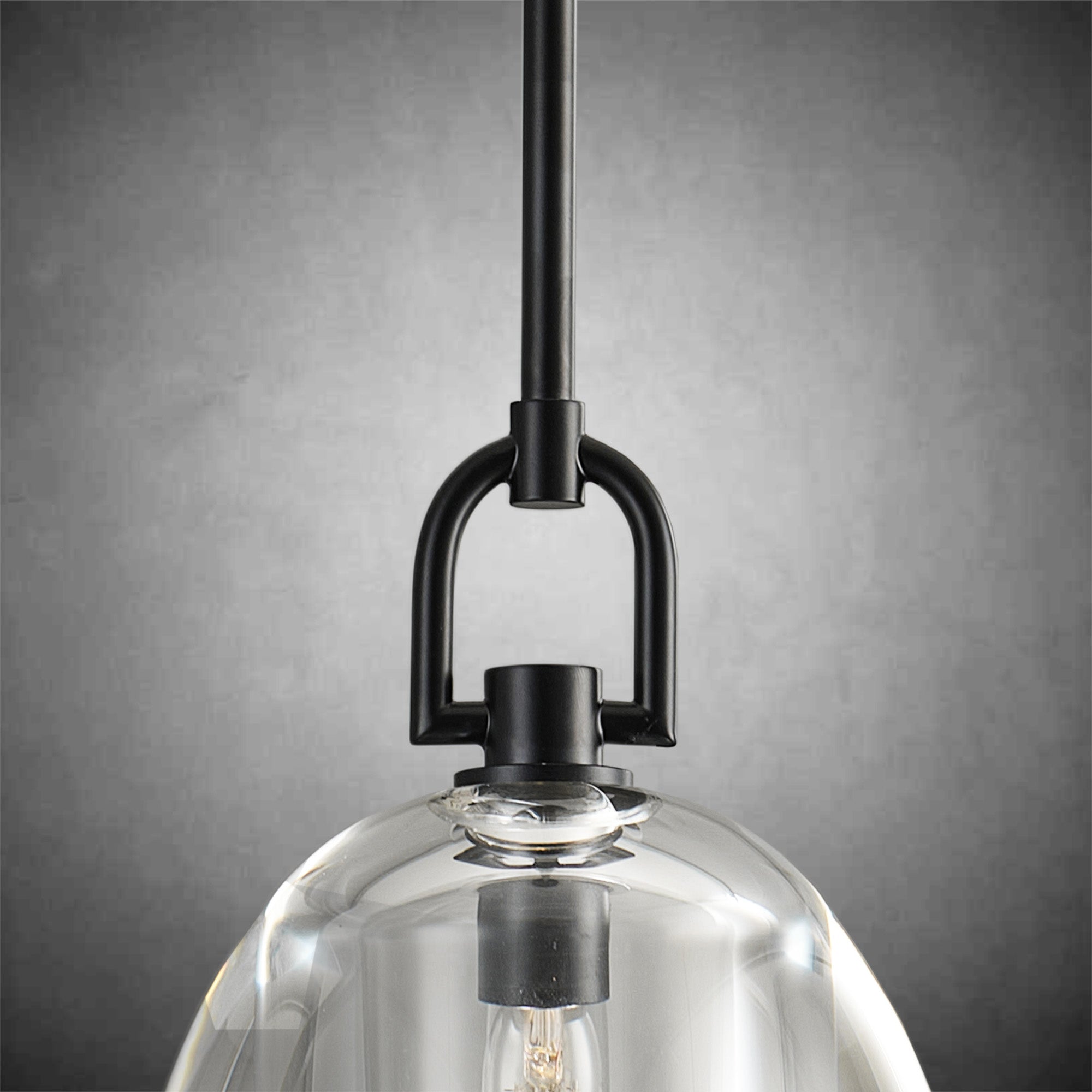 7" Glass Modern Black Pendant Lights(2PCS)