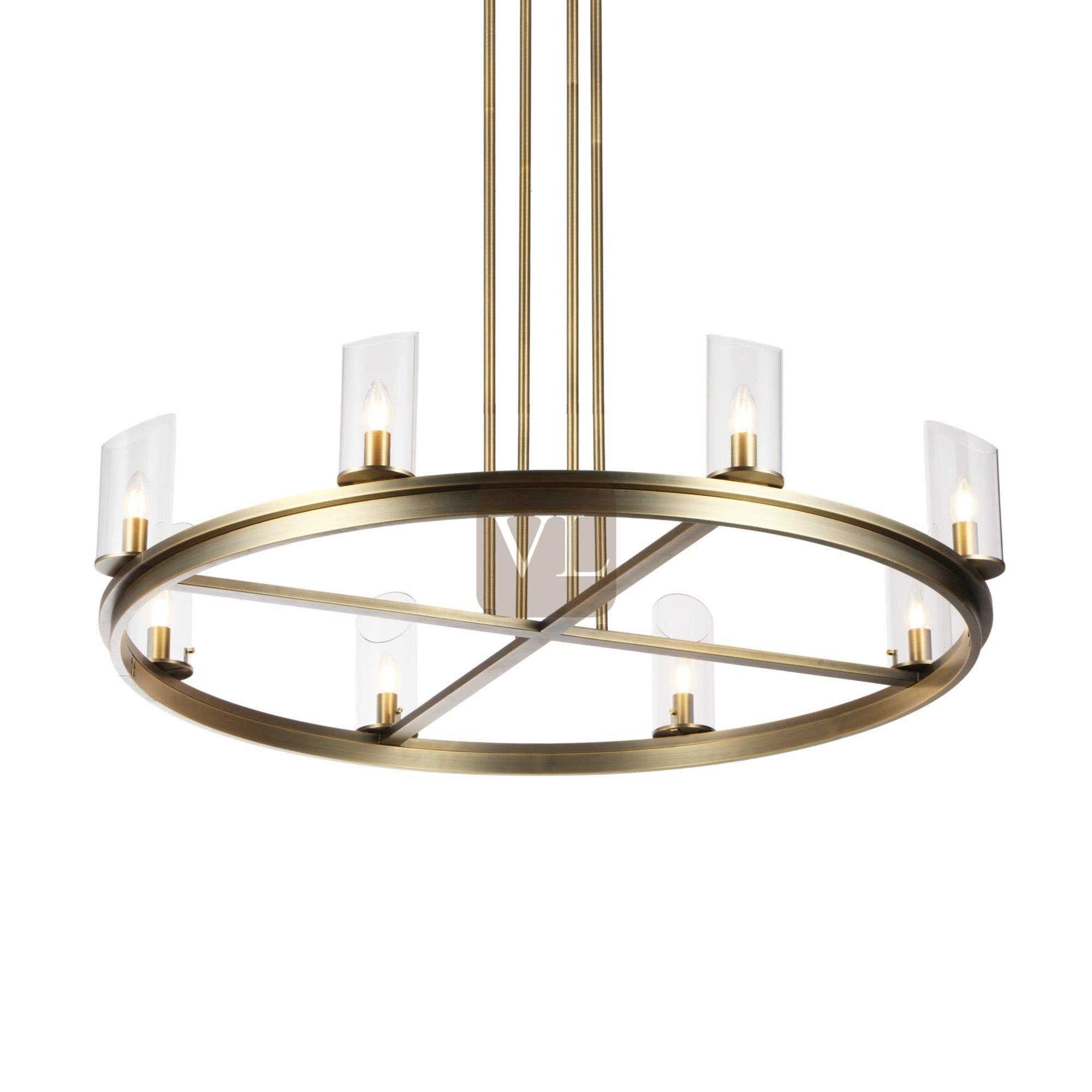 Modern Frame Glass Shade Chandelier
