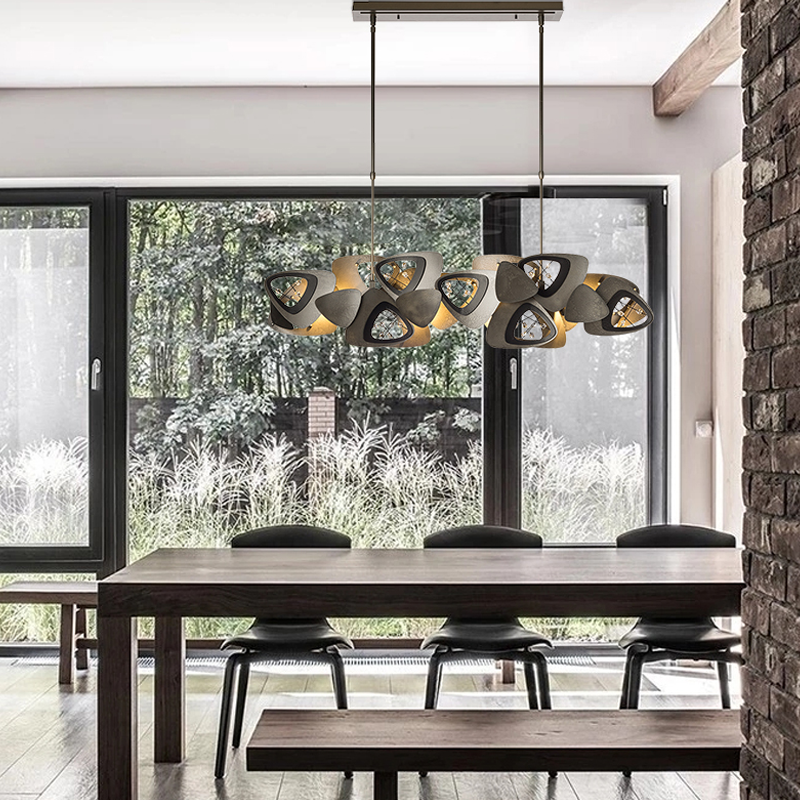 Contemporary Stainless Steel Linear Chandelier