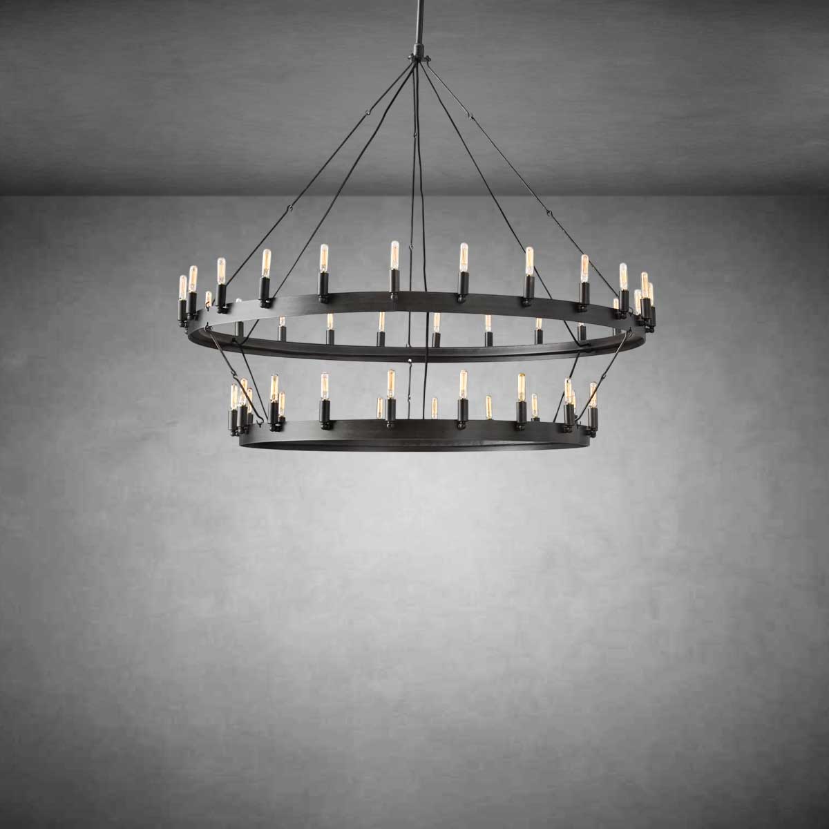 Coviro Vintage Filament Two-Tier Chandelier
