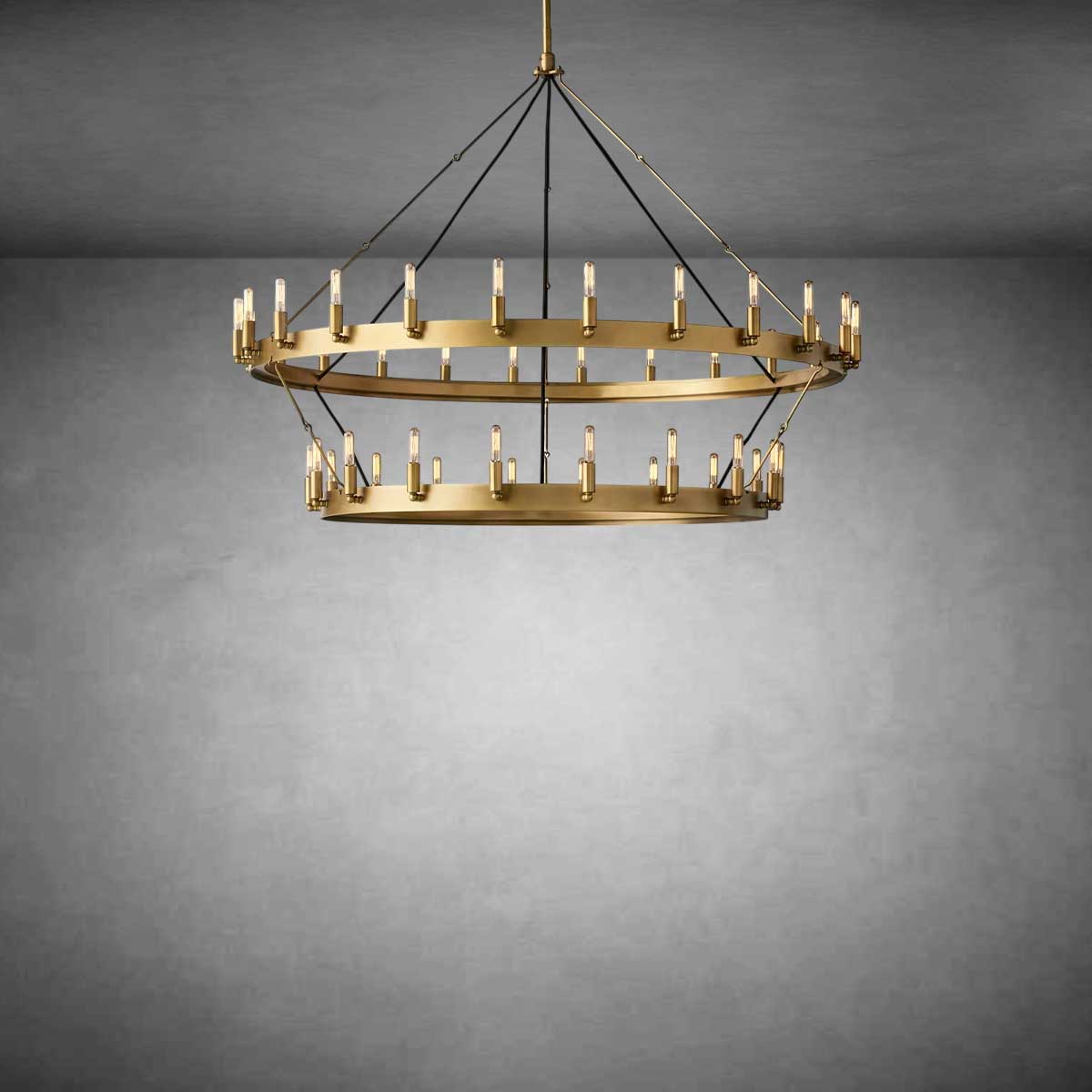 Coviro Vintage Filament Two-Tier Chandelier