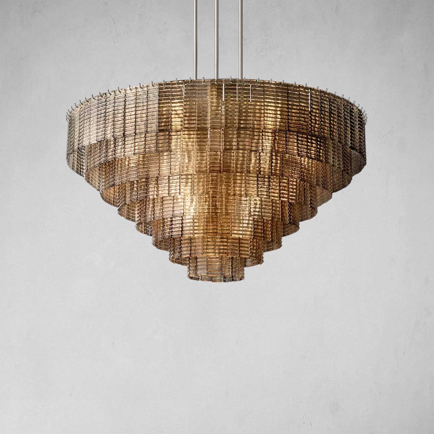 Samantha Smoke Glass Round Chandelier