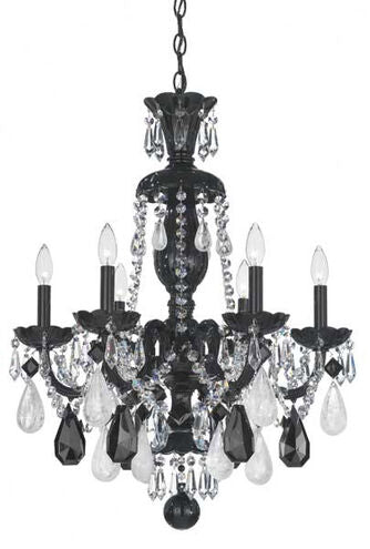 Hamilton Rock Crystal 6-Light Chandelier 22"