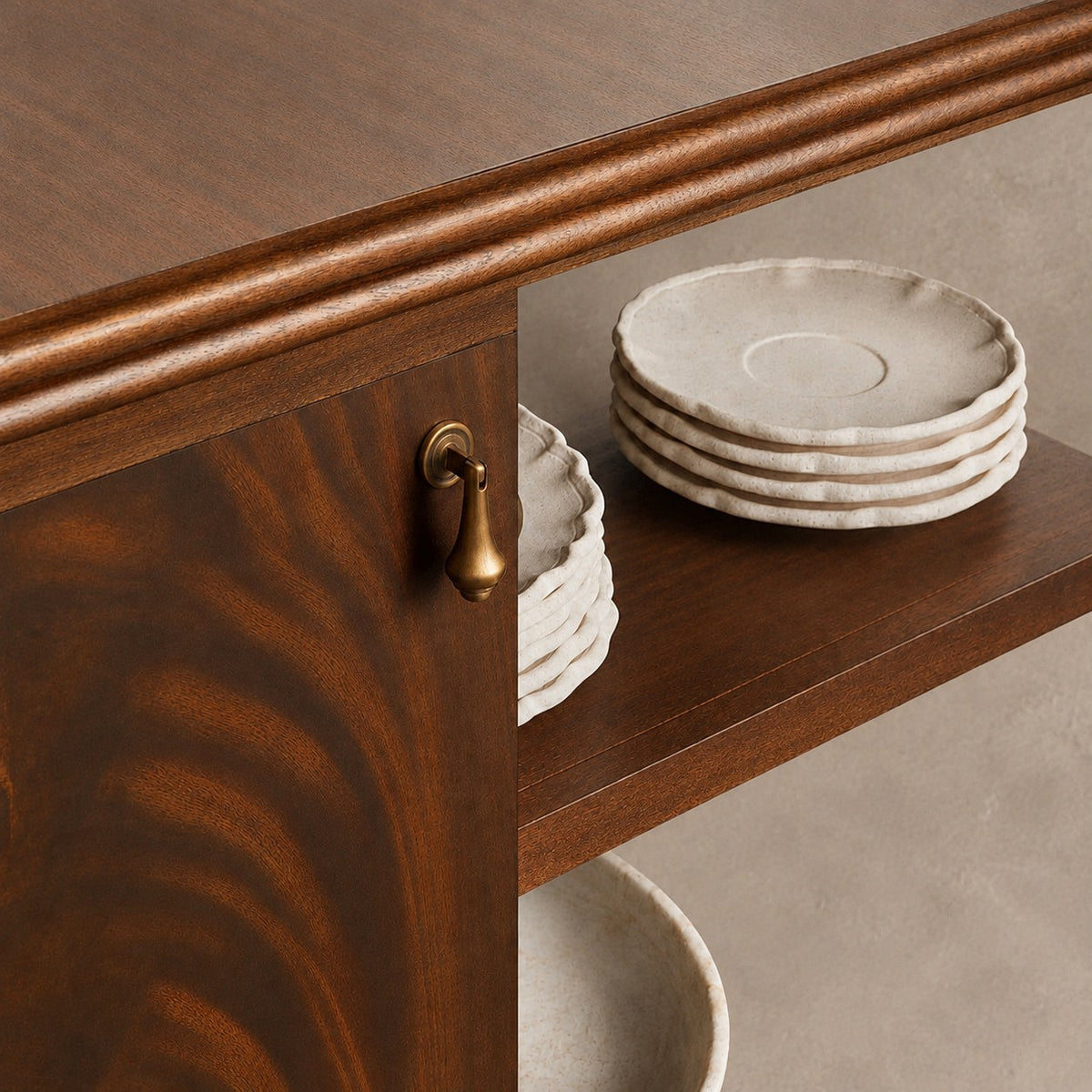 Vintage Mahogany Wood Storage Sideboard