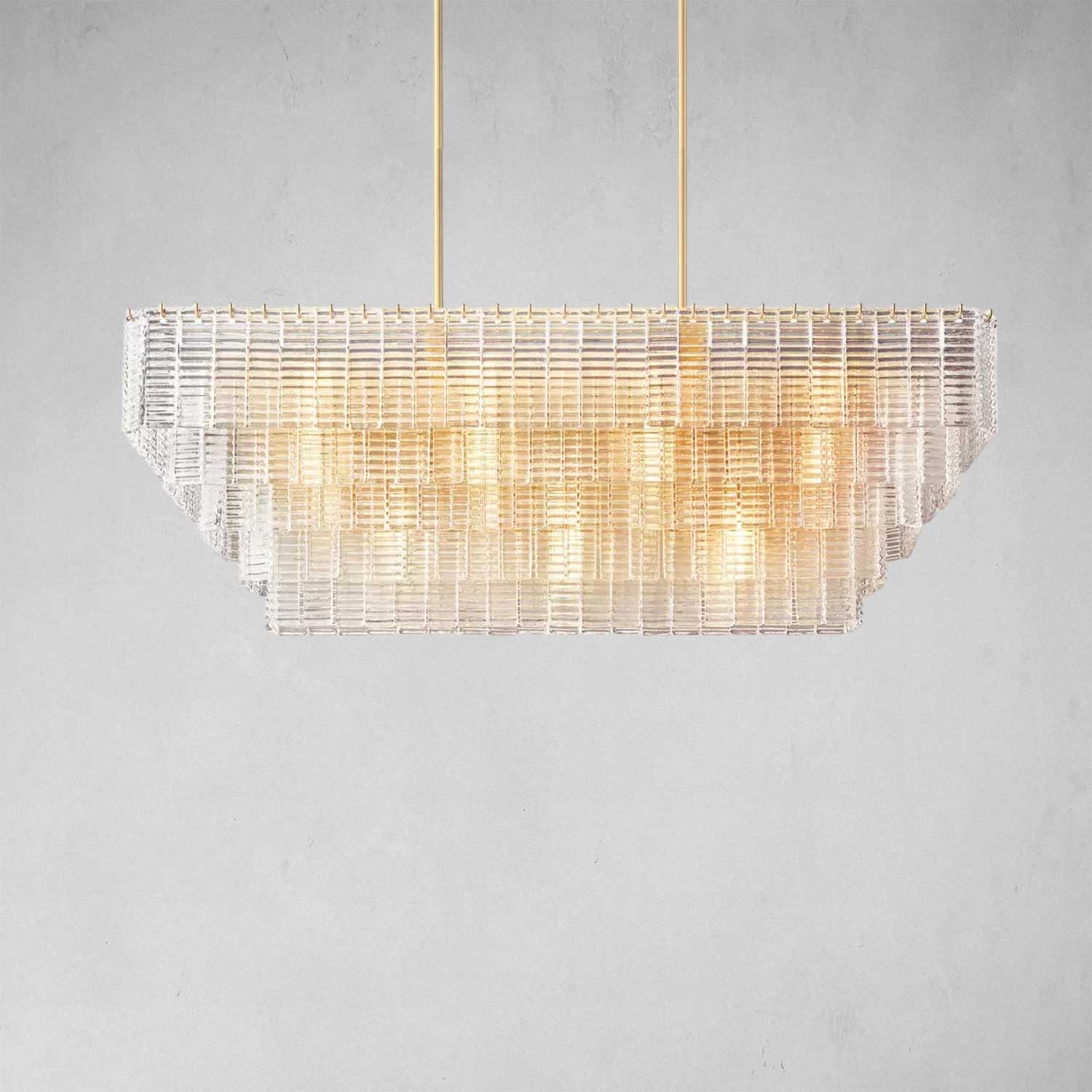 Samantha Clear Glass Rectangular Chandelier