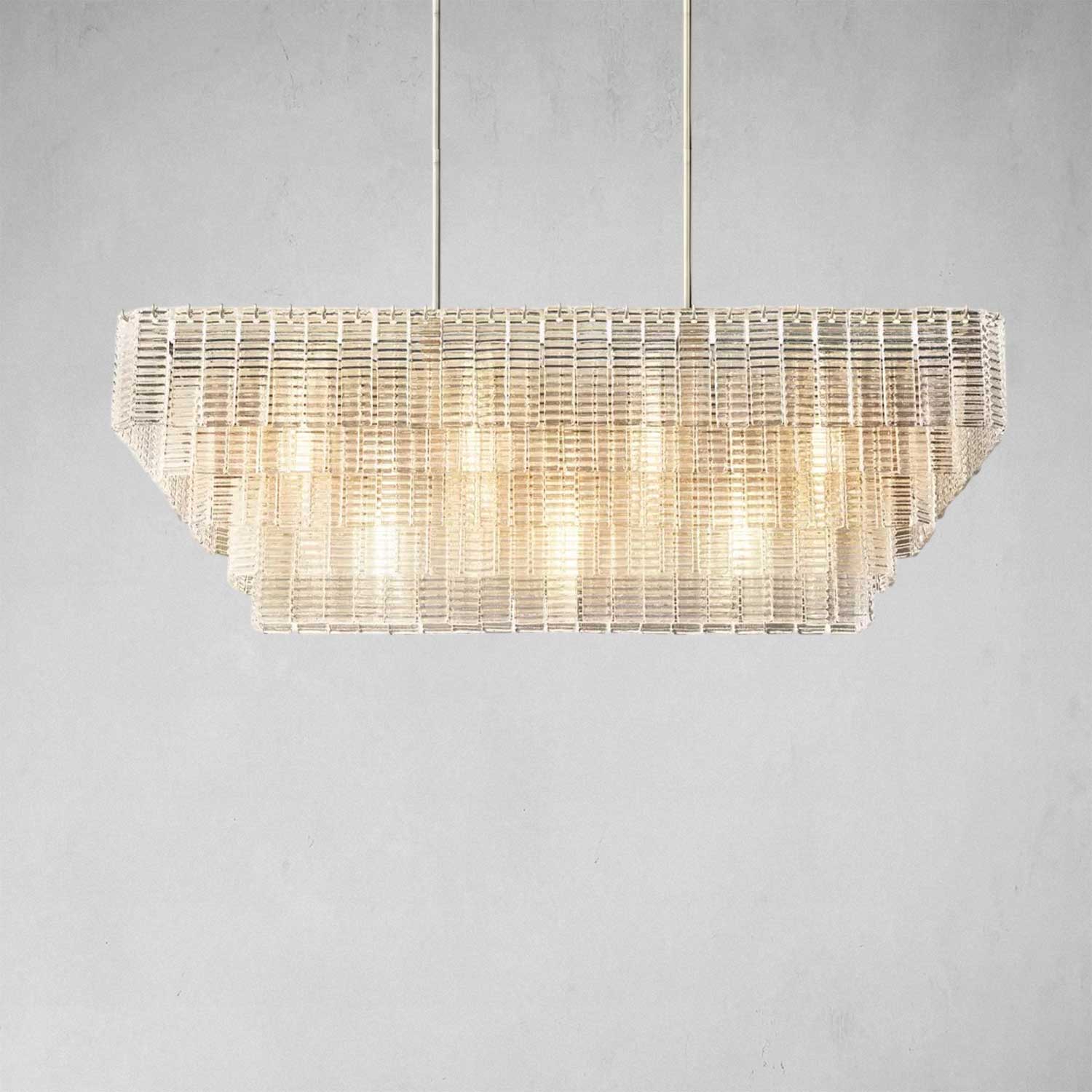 Samantha Clear Glass Rectangular Chandelier