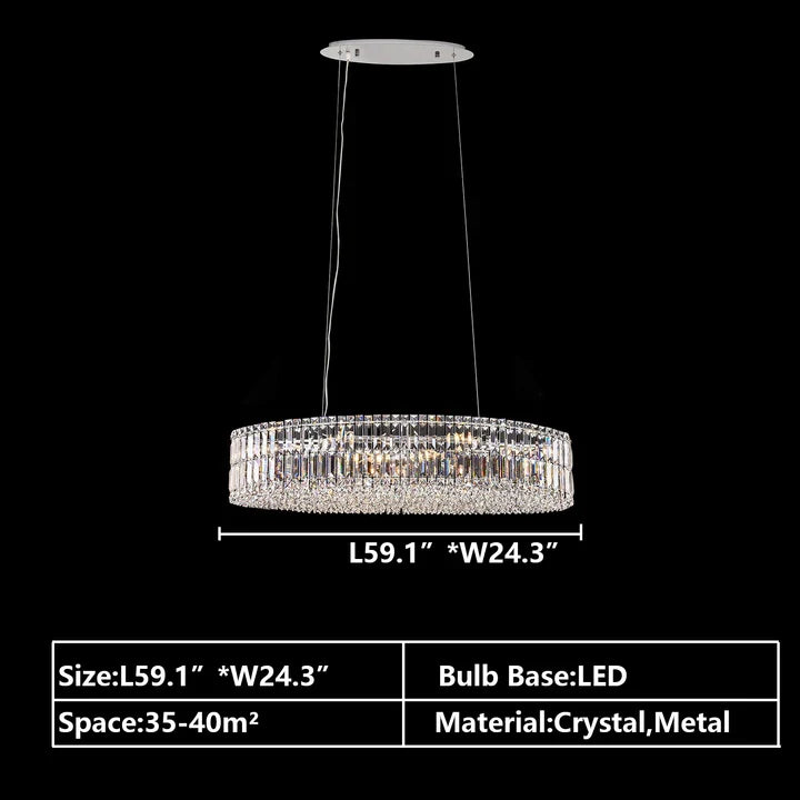 Modern Silver Ceiling Round/Rectangle Crystal Chandelier Set for Living Room/Dining Room/ Bedroom Decorative Light Fixture