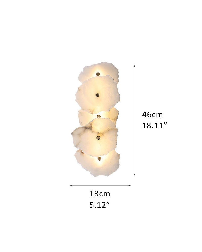 Art Decor Multiple Irregularity Shape LED Brass wall sconces White Alabaster Shade