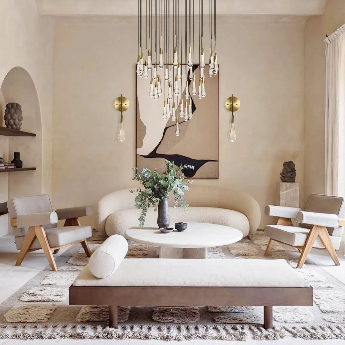 Soltaire round chandelier 36'' for living room/ bedroom
