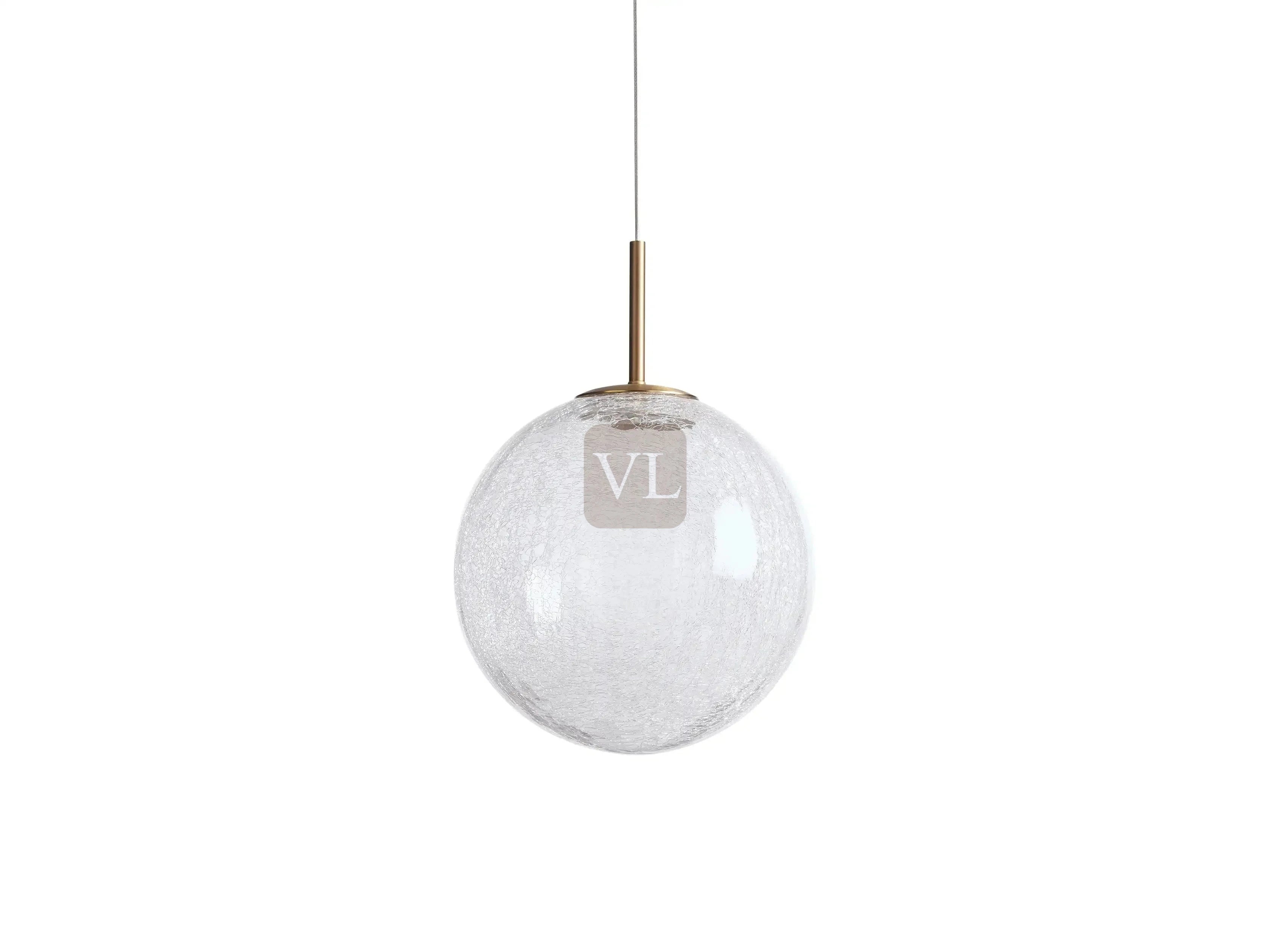 Elegant Crackle Glass Globe Pendant Light with Integrated LED