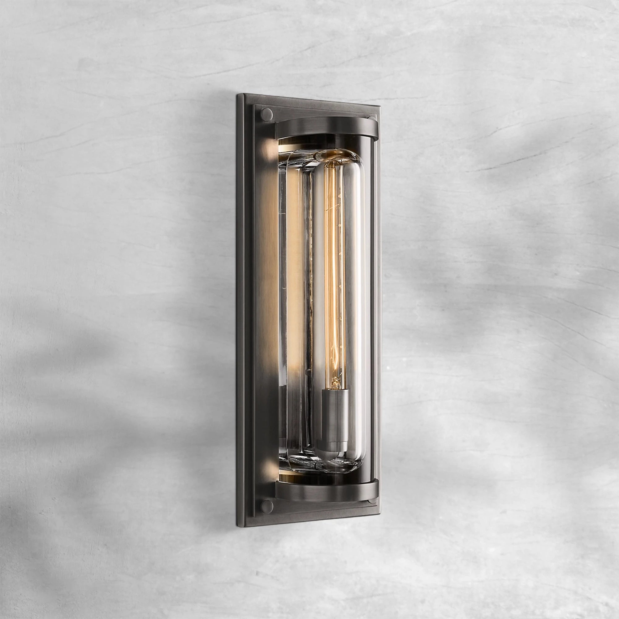 Elegant Sable Round Grand Outdoor Wall Sconce with K9 Crystal & Brass