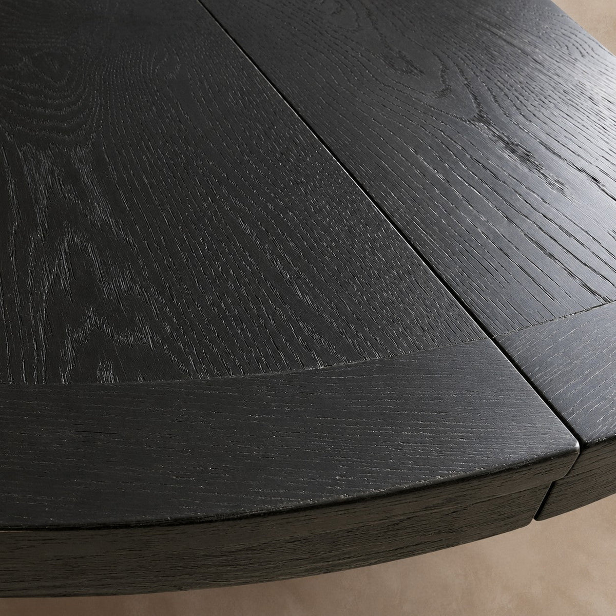 Expandable Round Oak Dining Table with Leaves