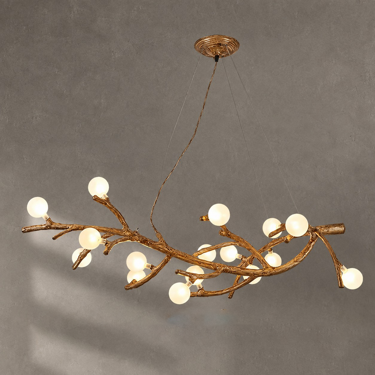 Demolion Branch Glass Globe Chandelier