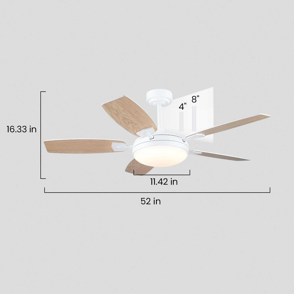 Zephyra Ceiling Fans with Lights 52"