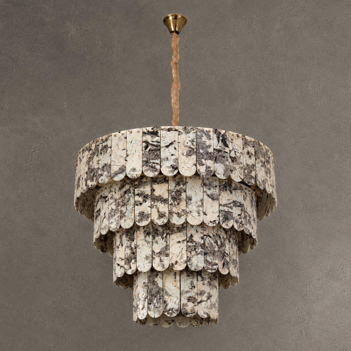 Grand Four-Tier Snowcrest White Luxury stone Chandelier