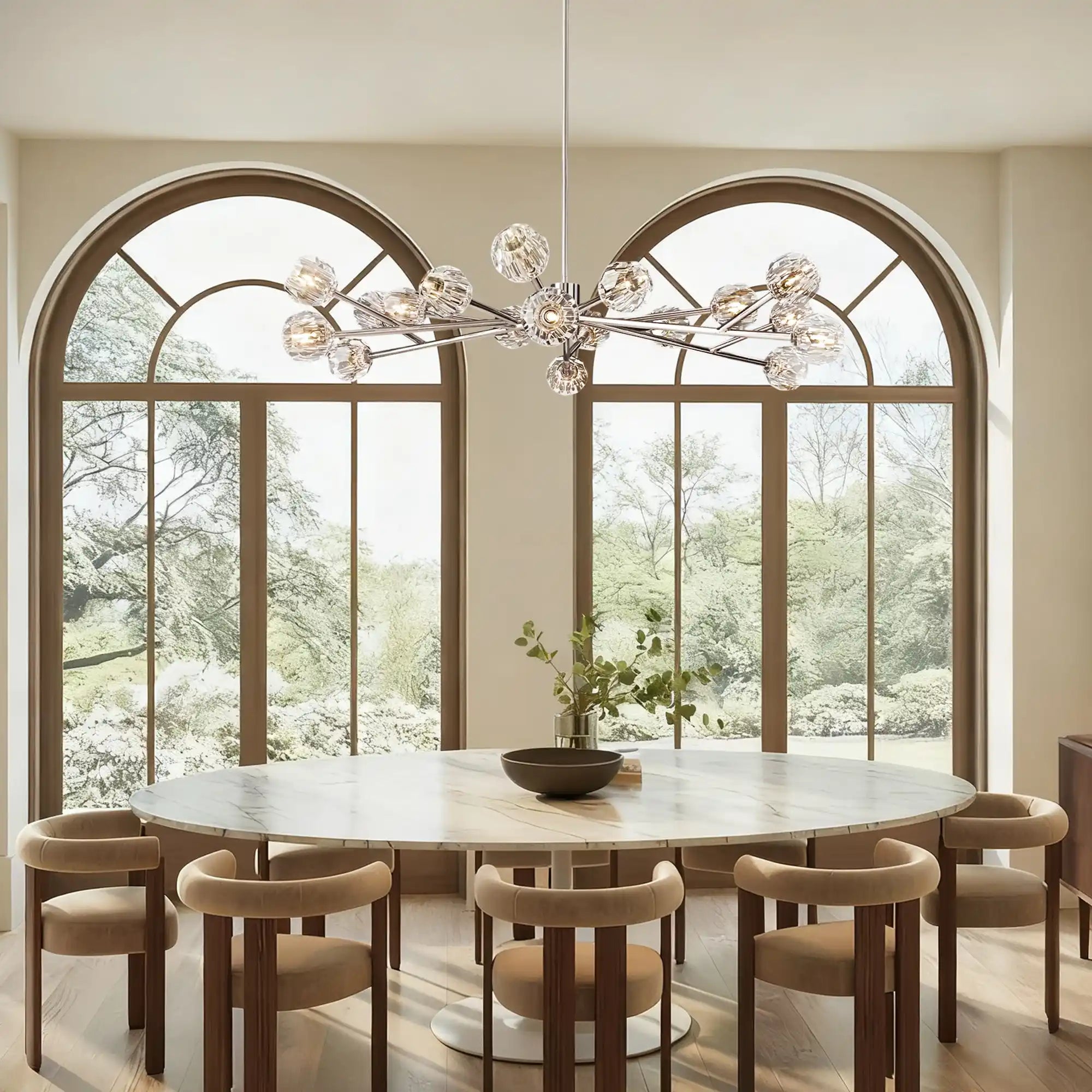 Bolura De Cristal Glass Oval Chandelier