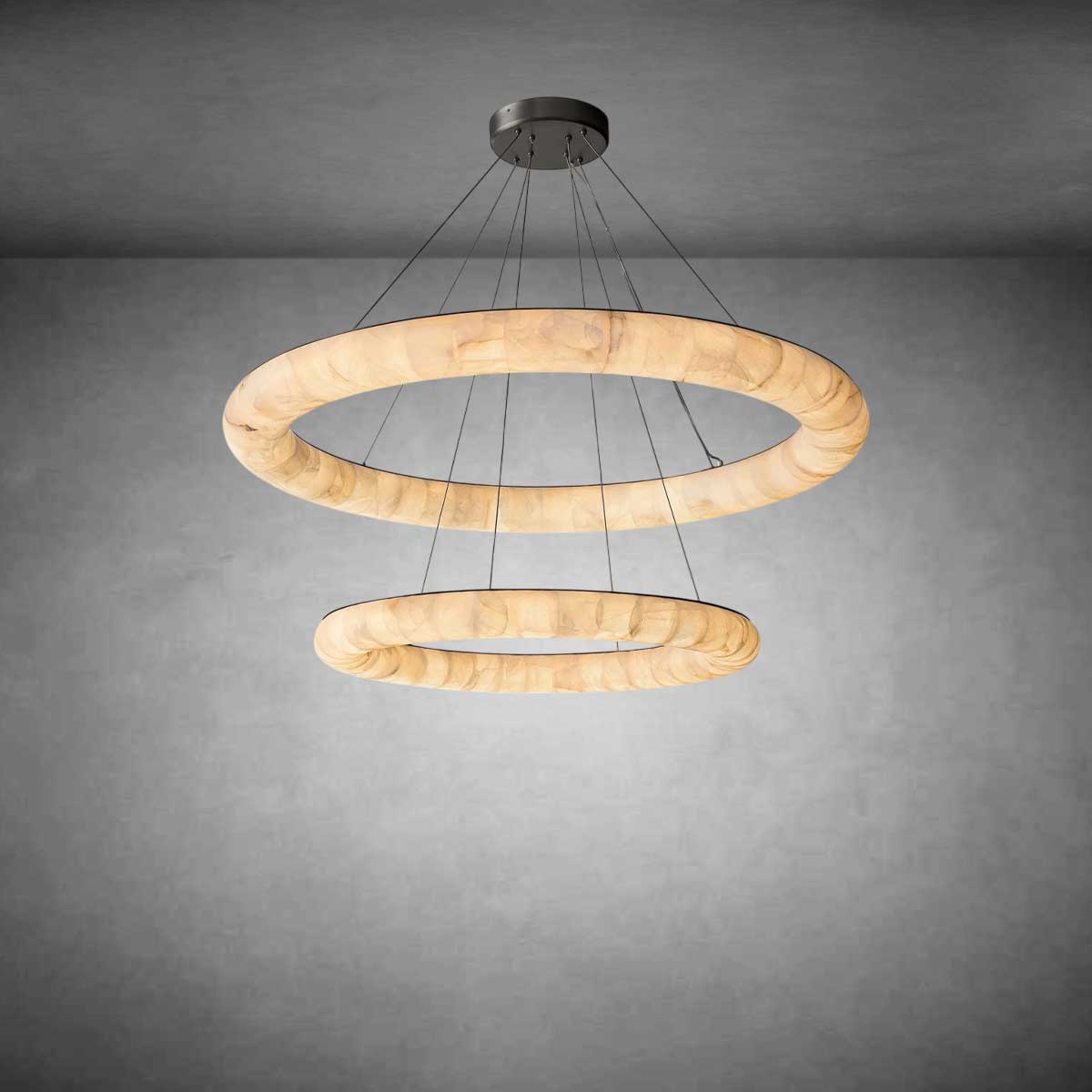 Gabriel Lisse Two-Tiered Round Chandelier