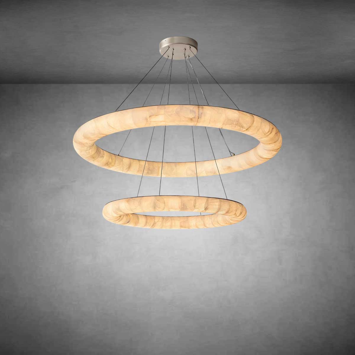 Gabriel Lisse Two-Tiered Round Chandelier
