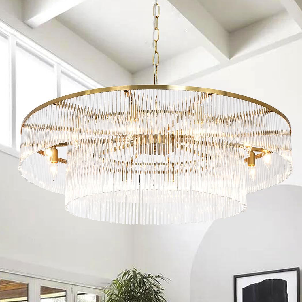 Extra Large Long Brass Chandelier