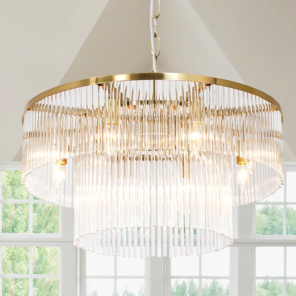 Extra Large Long Brass Chandelier