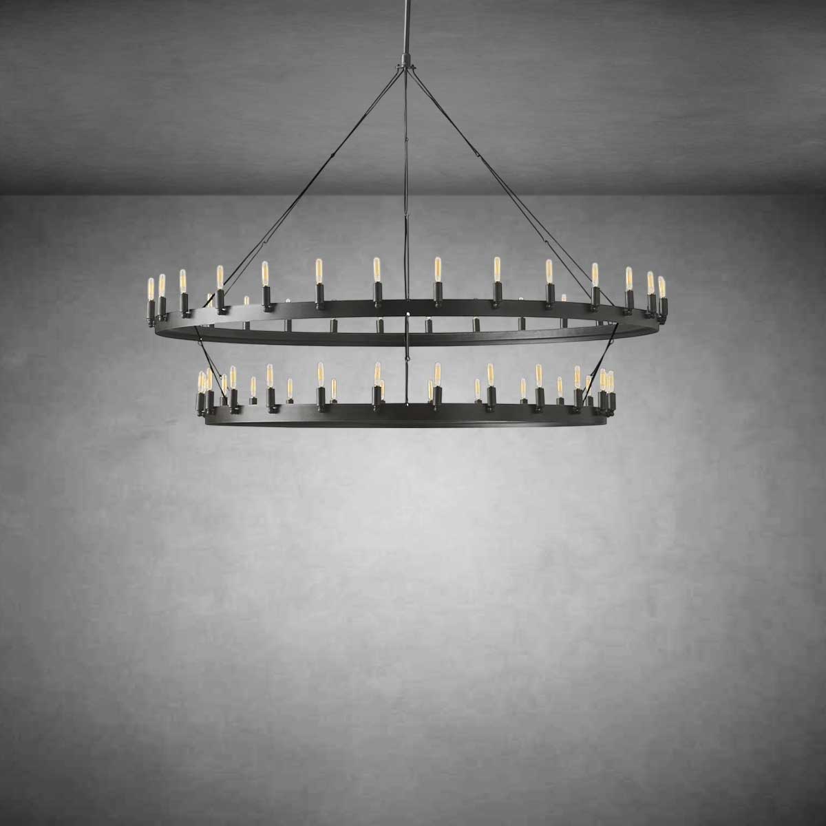 Coviro Vintage Filament Two-Tier Chandelier
