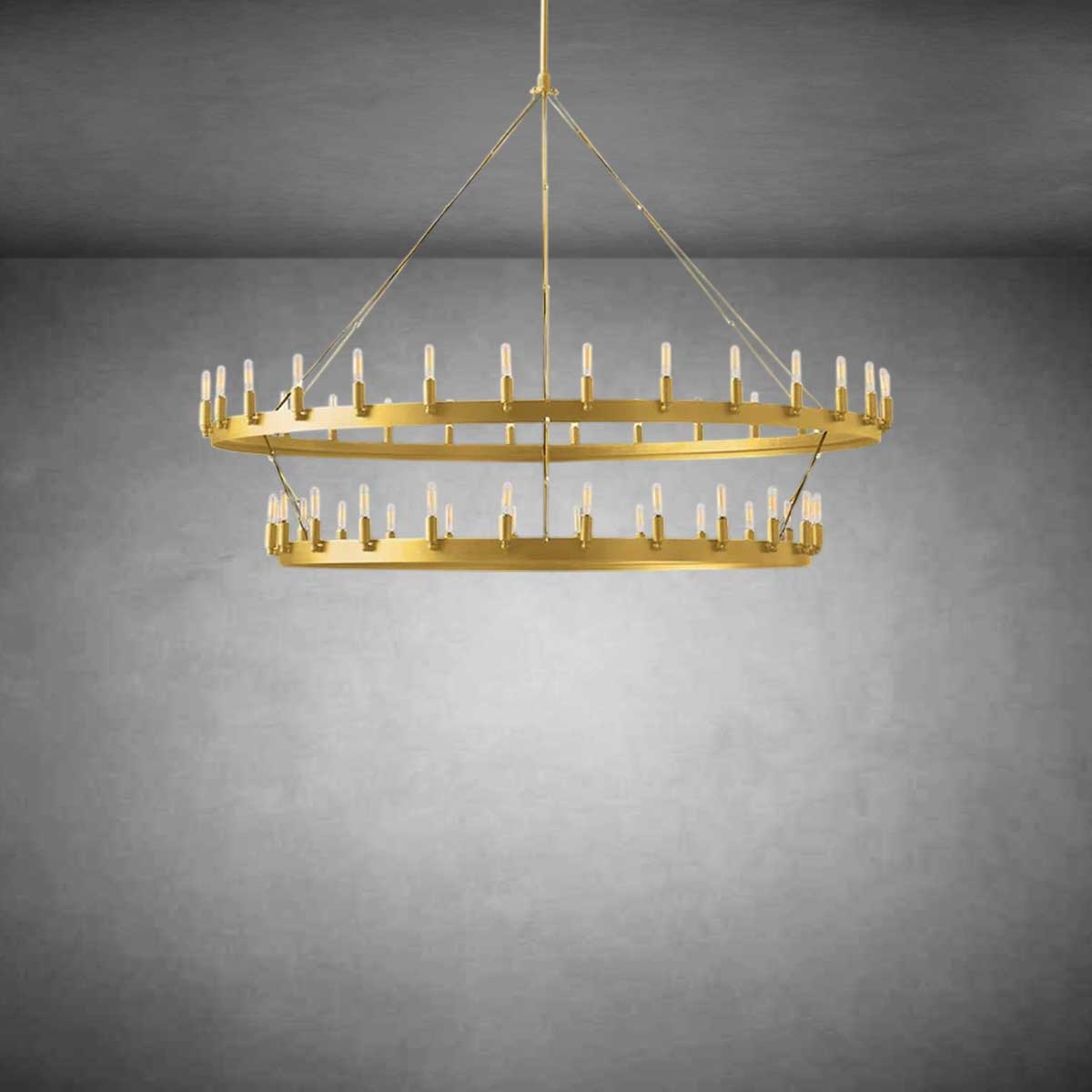 Coviro Vintage Filament Two-Tier Chandelier
