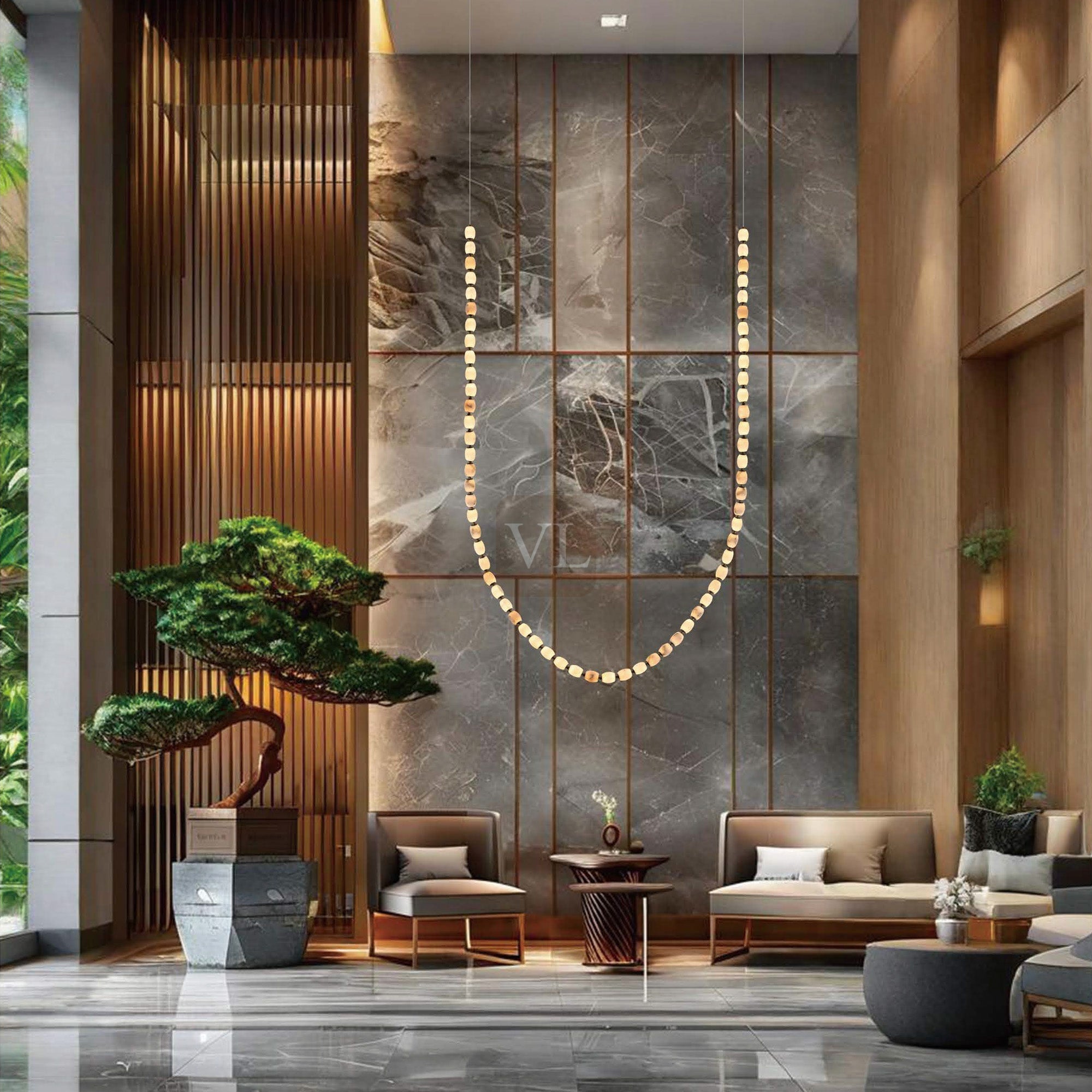 Alabaster Bead LED Pendant Light