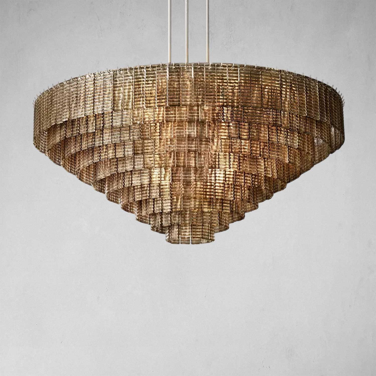 Samantha Smoke Glass Round Chandelier