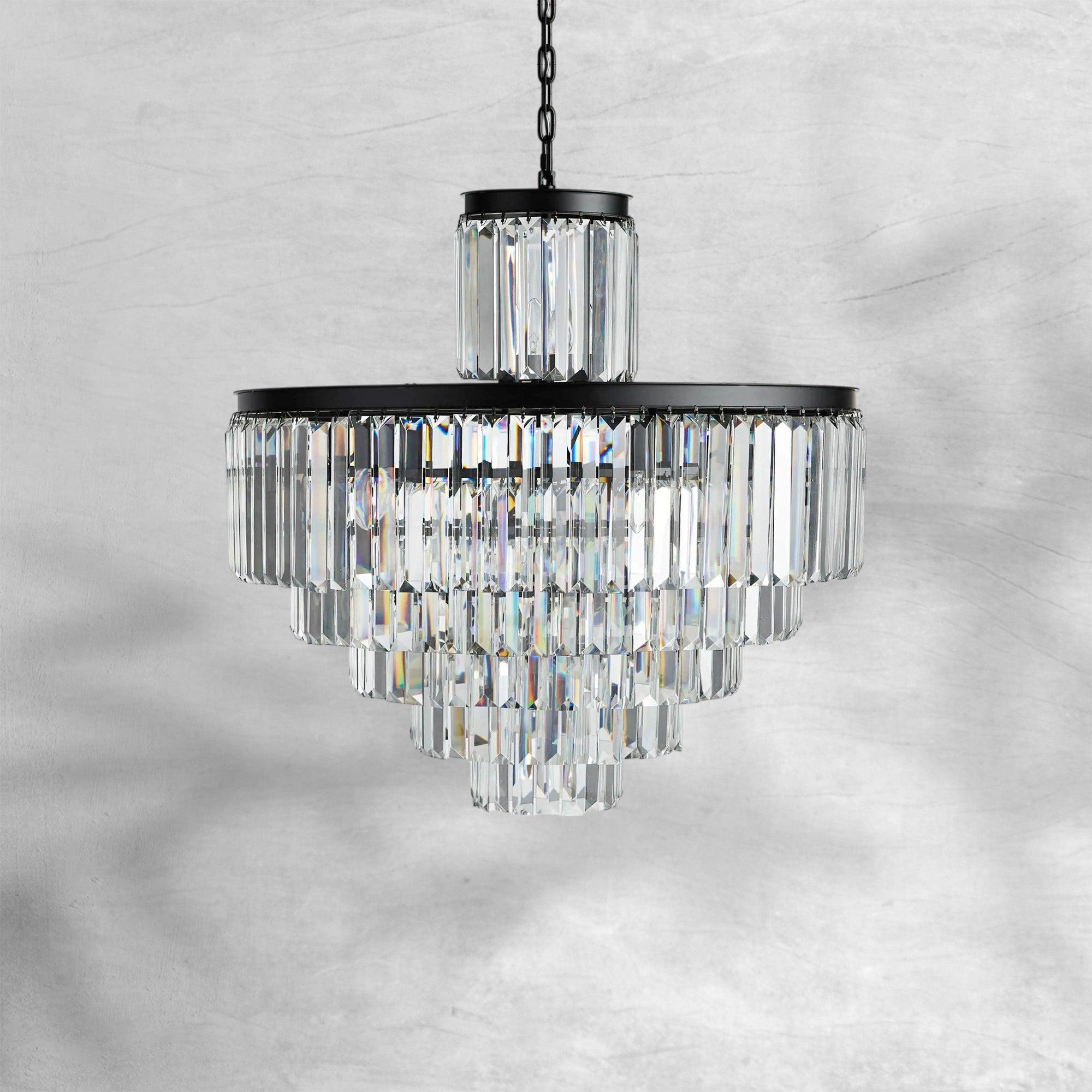 Elegant Leyland 22-Light Crystal Chandelier with Bronze Finish