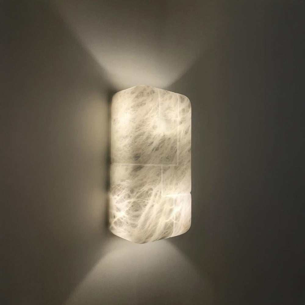 Alabaster Interlocking Block Wall Sconce