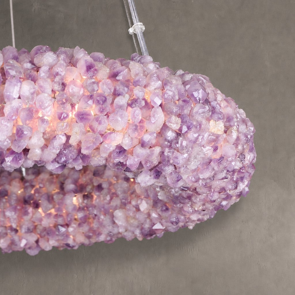 Purple Primary Crystal Round Chandelier 20.5" 28.3" 36.2" 44"