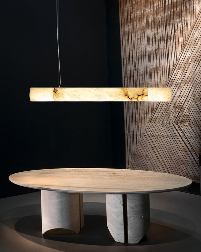 Minimalist Long Cord Ceiling Pendant Alabaster Lighting