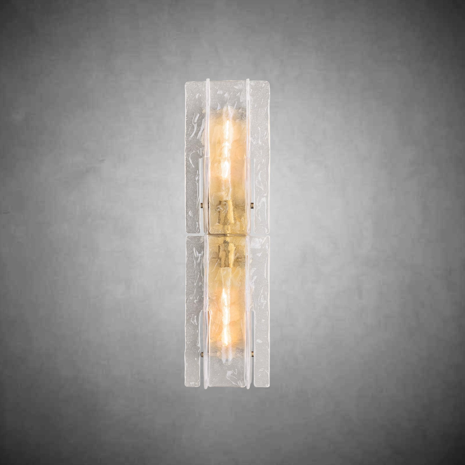 Mid-Century Lattic Glass Wall Sconce with Satin Nickel Finish