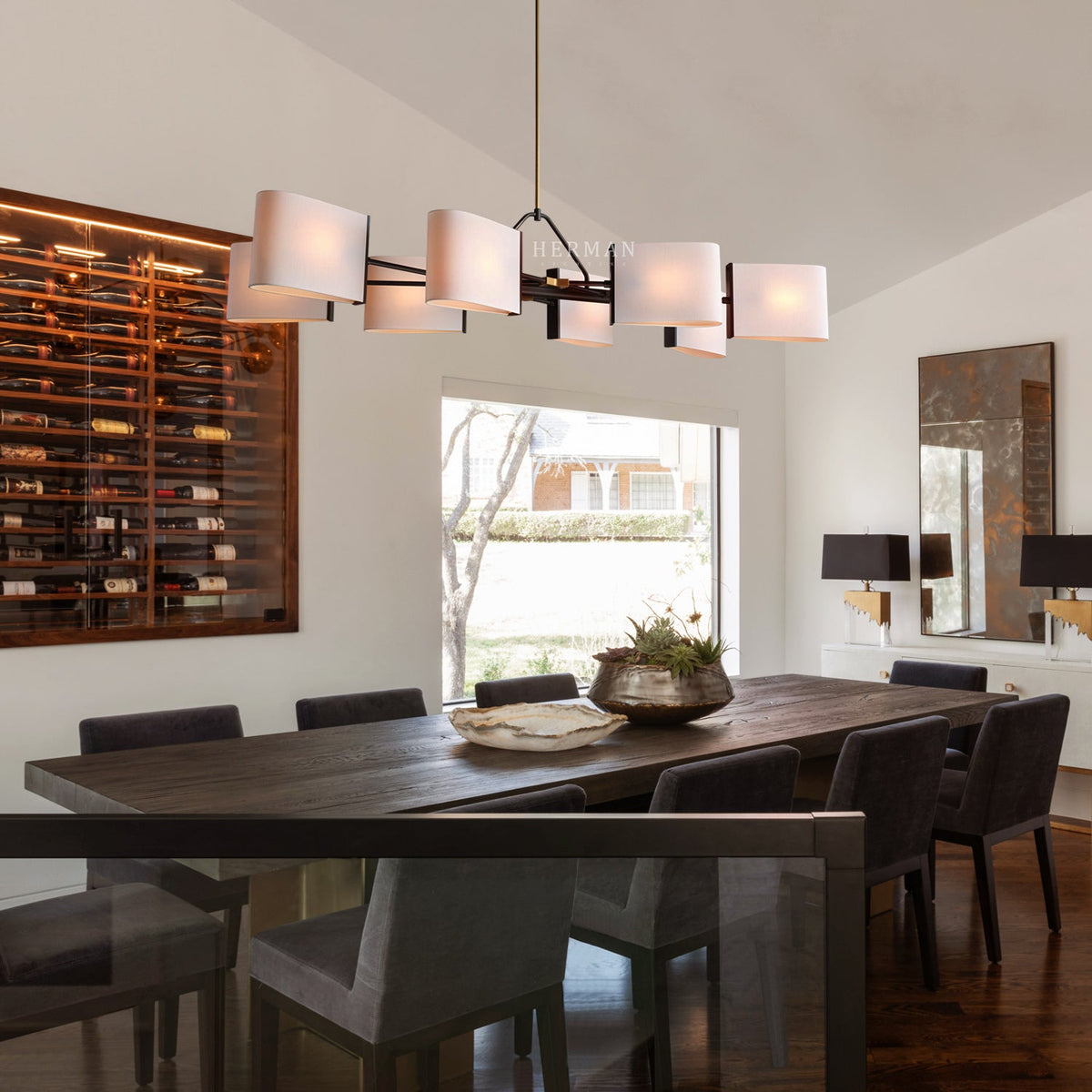 Dessay Solid Brass Linear Chandelier