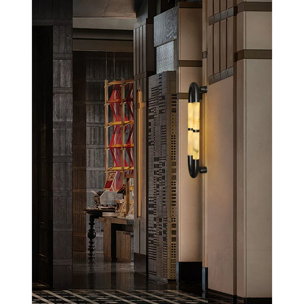 Alabaster Tube Wall Sconce