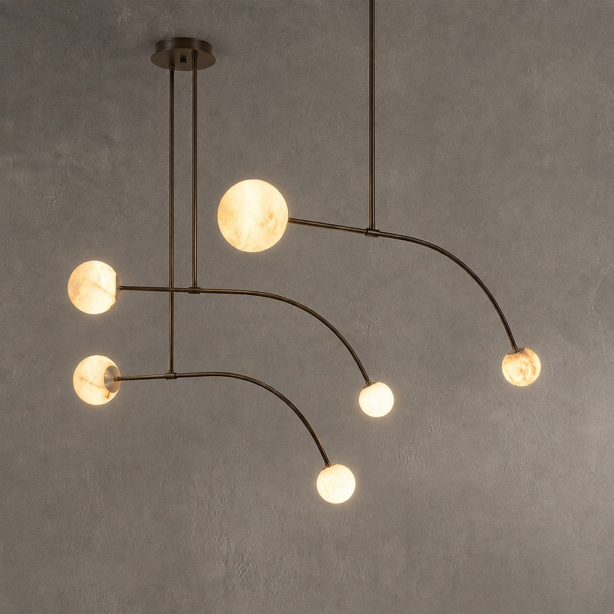 Arc Orb Alabaster Pendant Light