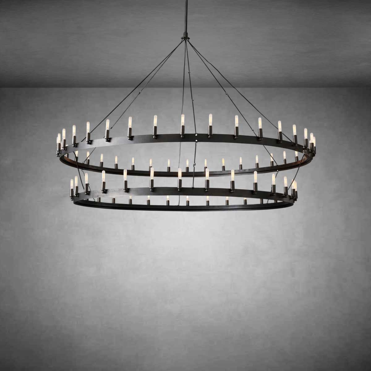 Coviro Vintage Filament Two-Tier Chandelier