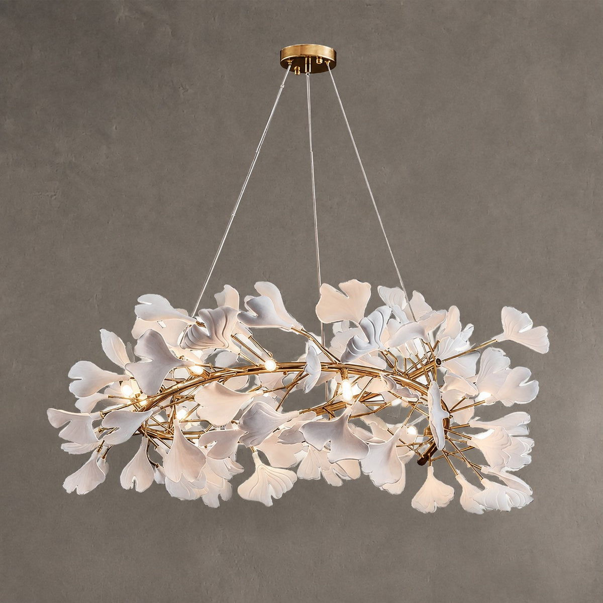 Ceramic Ginkgo Round ChandelierD