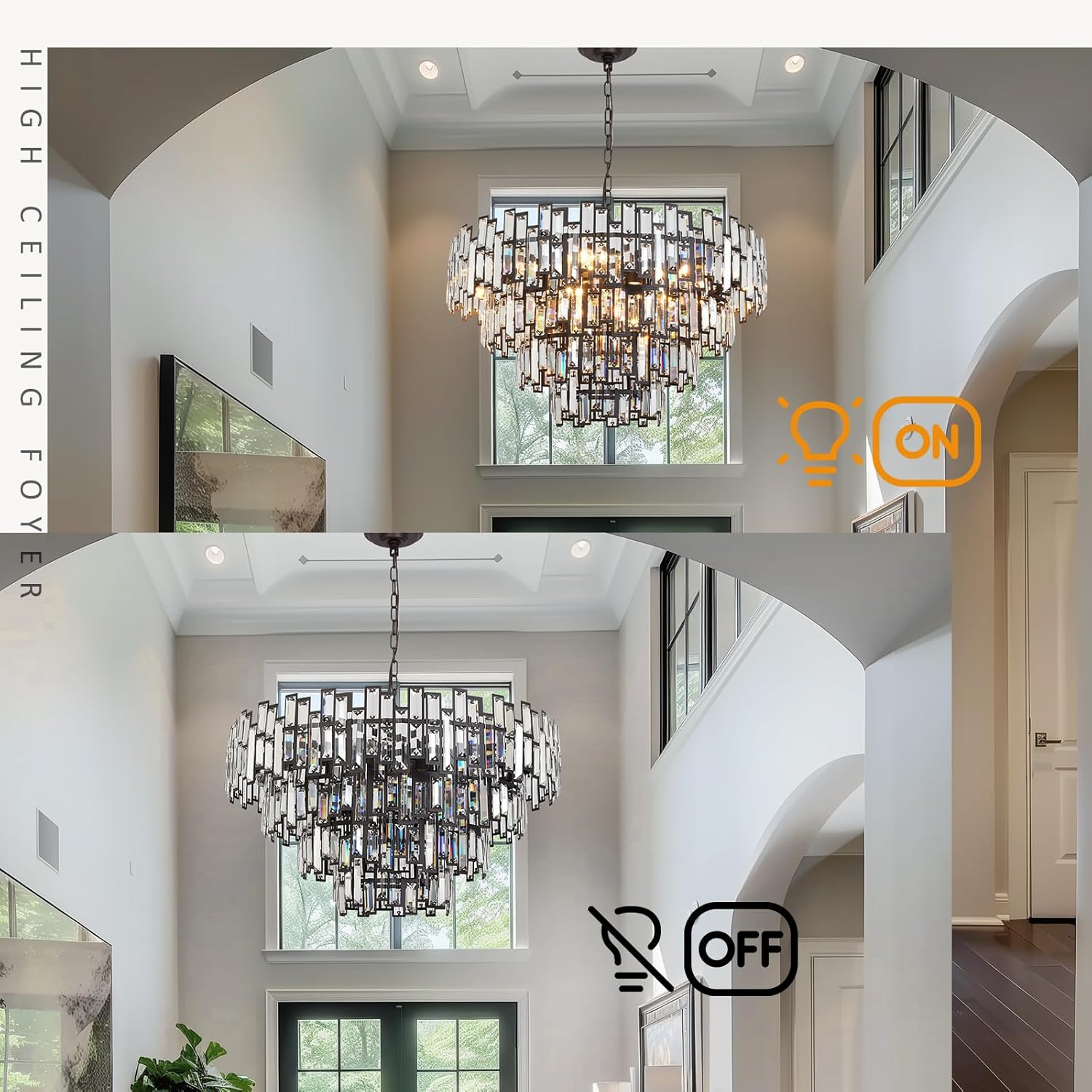 31.5" 4-Tier Crystal Chandelier