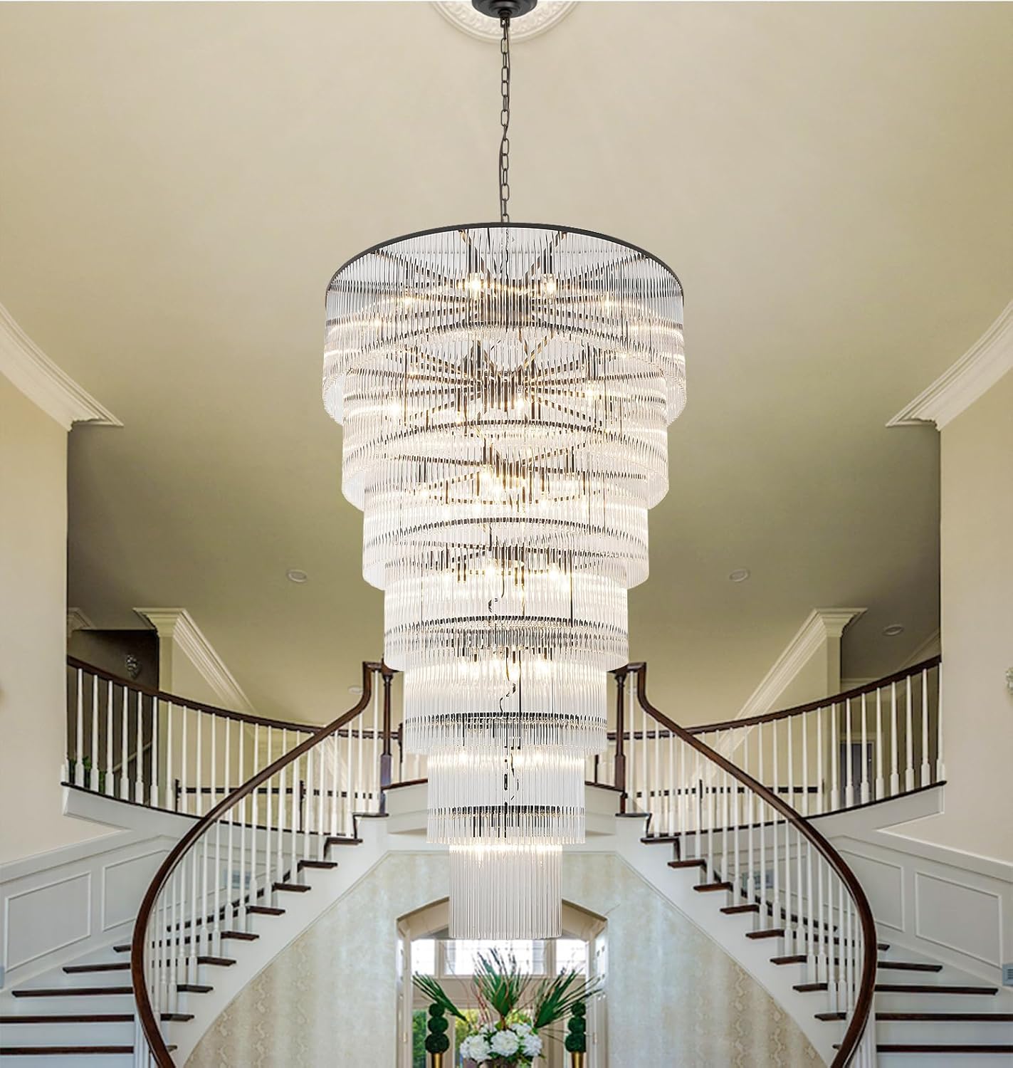 Extra Large Long Brass Chandelier