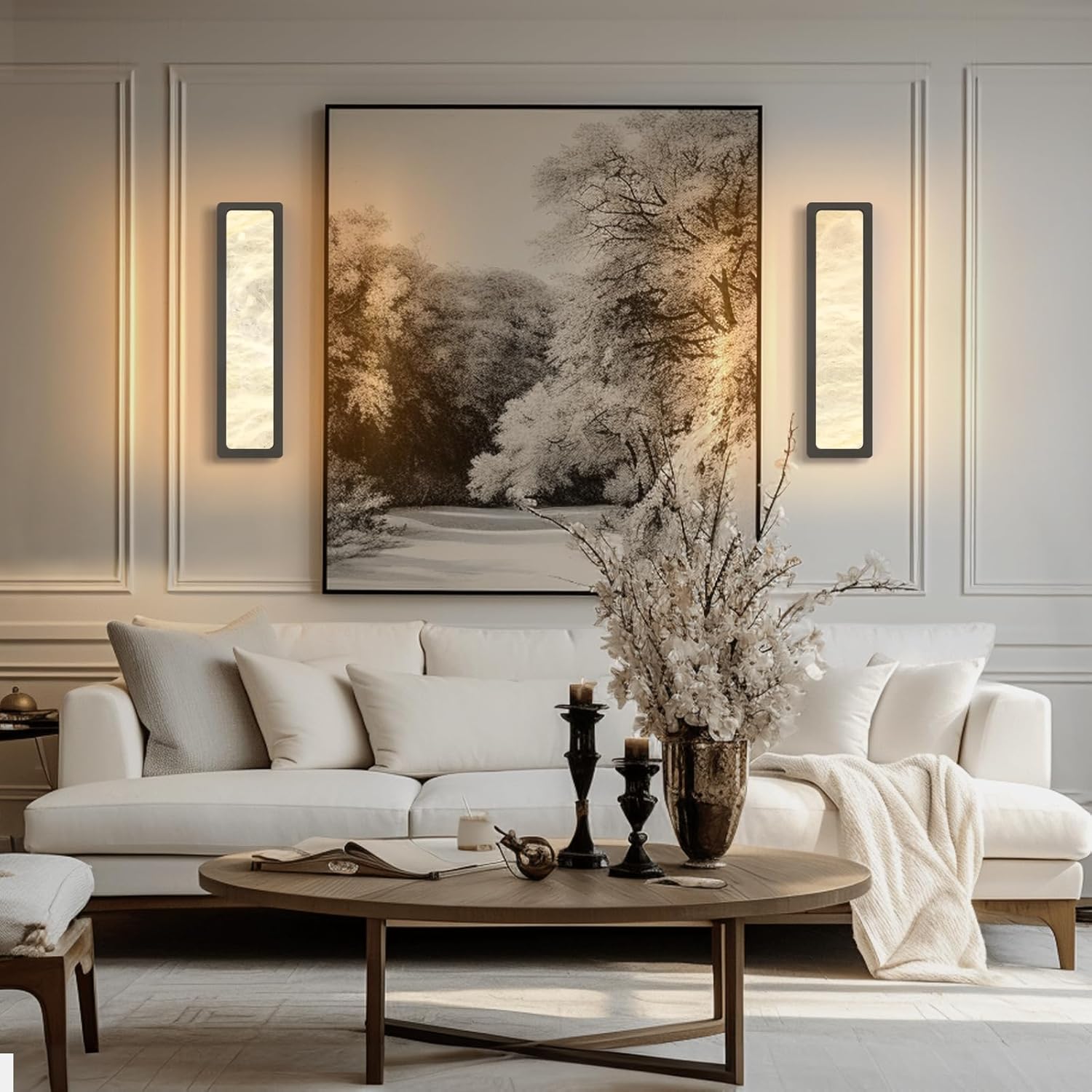 Elegant Montreux AlabasterMarble Wall Lamp with LED